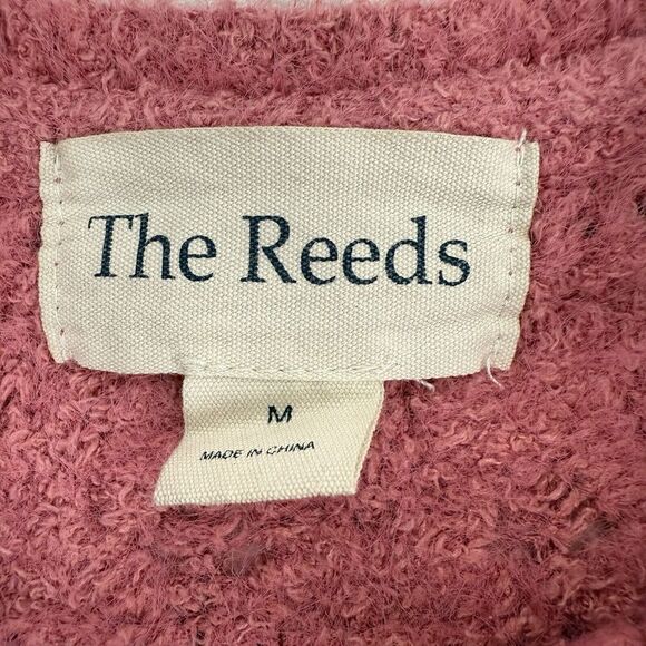The Reeds x J.Crew‎ Size M Fuzzy Cardigan Sweater Flamingo Pink Eyelash Preppy - Picture 11 of 16